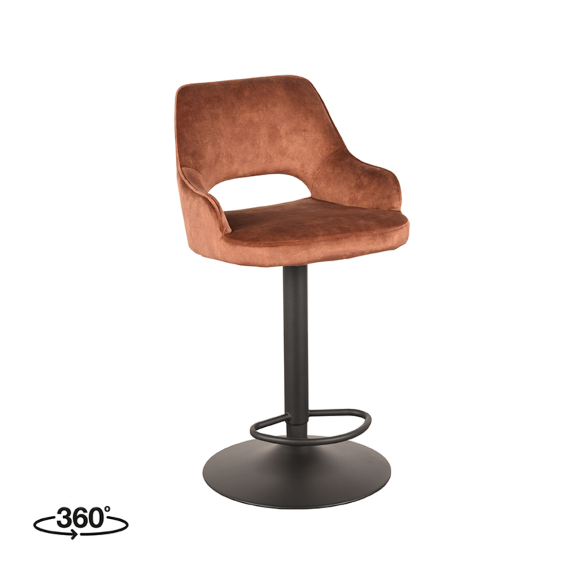 LABEL51 Barkruk Fer – Rust – Velours