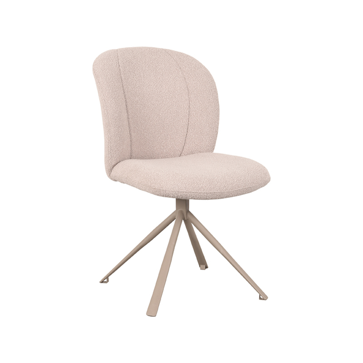 LABEL51 Eetkamerstoel Kimo – Naturel – Boucle – Taupe Onderstel