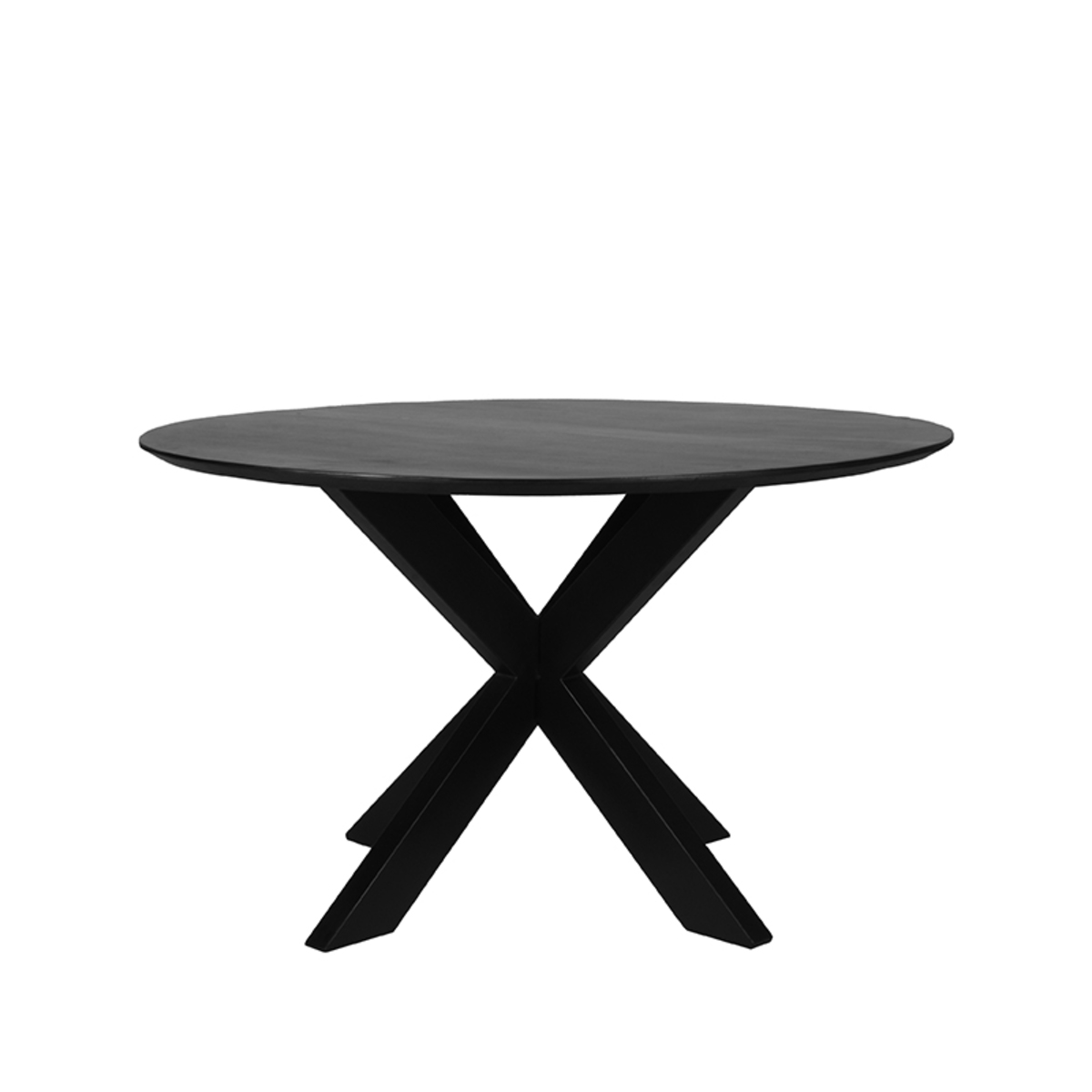 LABEL51 Eetkamertafel Zico – Zwart – Mangohout – Rond – 130 cm