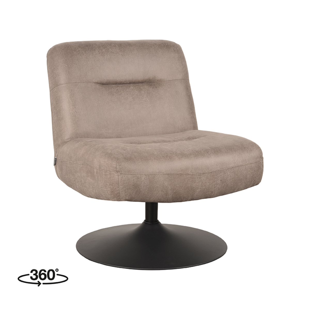 LABEL51 Fauteuil Eli – Taupe – Microfiber