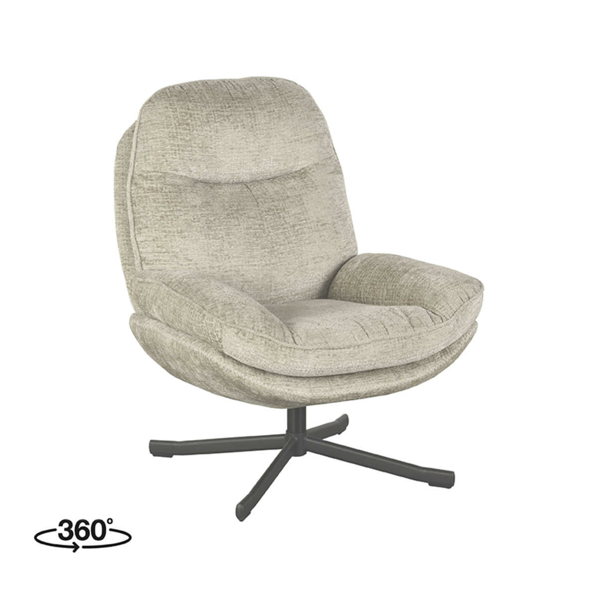LABEL51 Fauteuil Noel – Beige – Stof