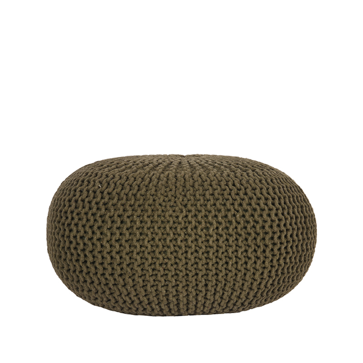 LABEL51 Poef Knitted – Army green – Katoen – L