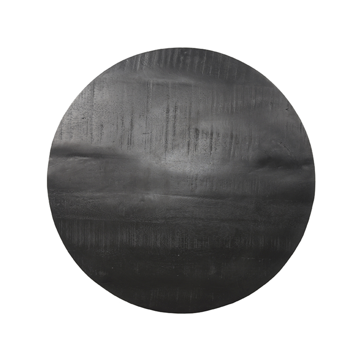 LABEL51 Eetkamertafel Tafelblad Sloppy Edge – Zwart – Mangohout – Rond – 70 cm
