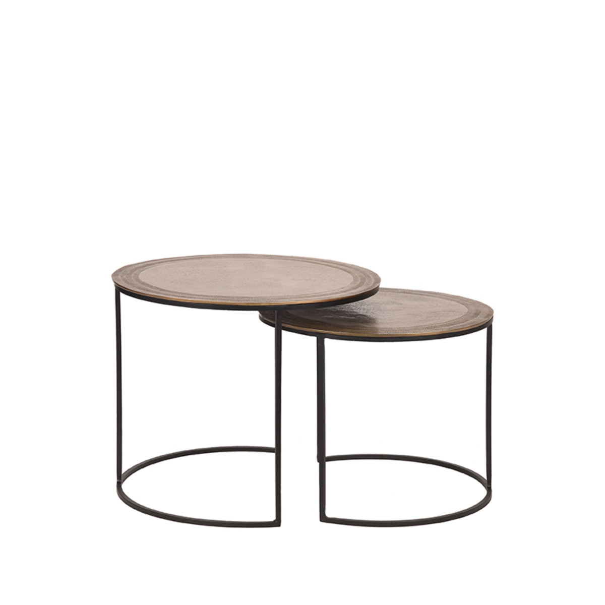 LABEL51 Salontafel Set Circle – Antiek goud – Metaal