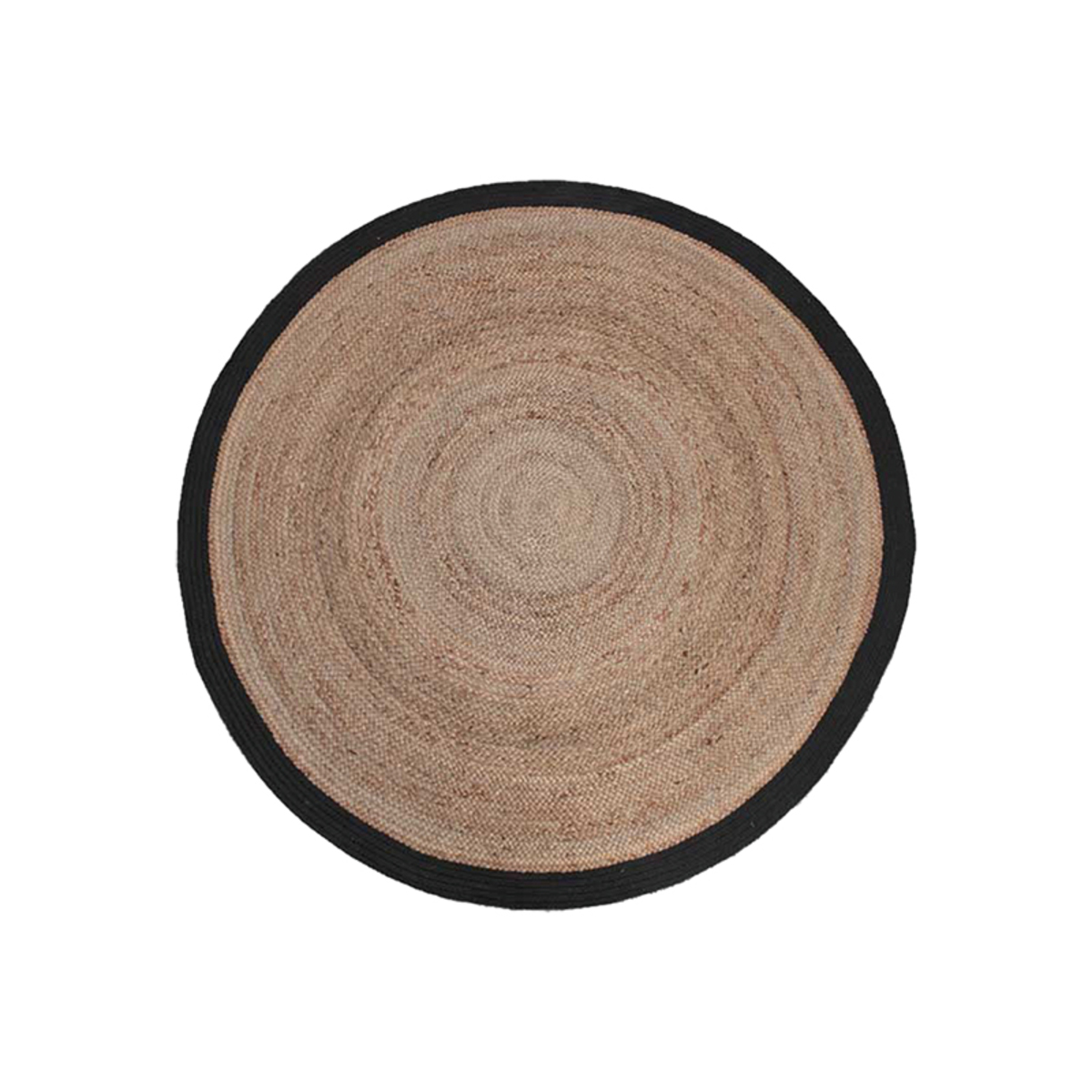 LABEL51 Vloerkleden Jute – Zwart – Jute – 120×120 cm