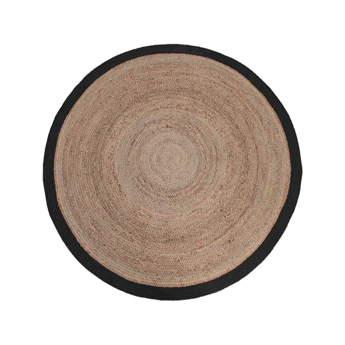 LABEL51 Vloerkleden Jute – Zwart – Jute – 150×150 cm