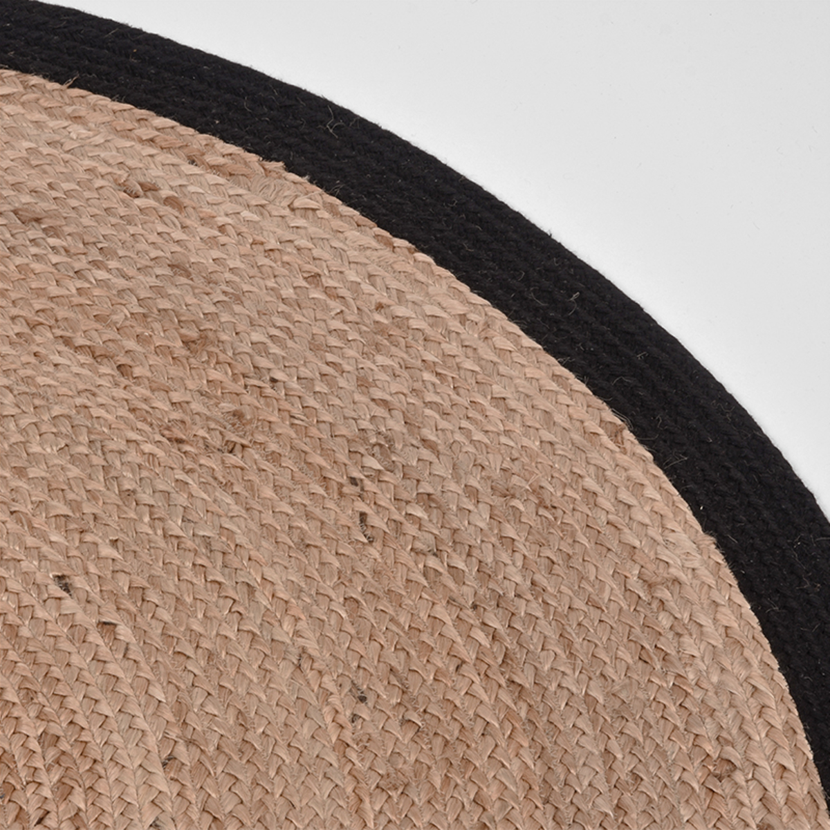 LABEL51 Vloerkleden Jute – Zwart – Jute – 90×90 cm