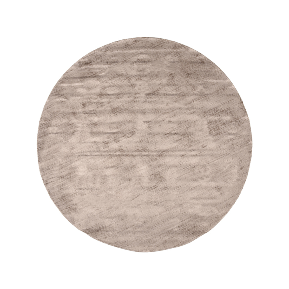LABEL51 Vloerkleden Velvy – Taupe – Synthetisch – 200 cm – Rond