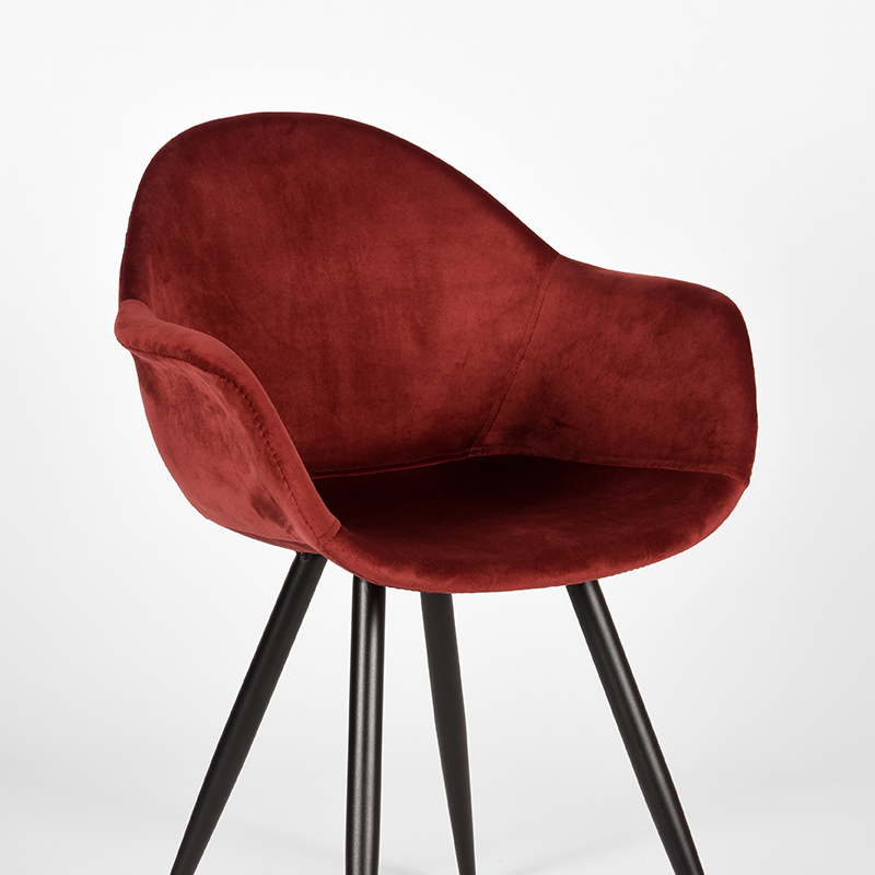 LABEL51 Eetkamerstoel Forli - Rood - Fluweel - Image 5