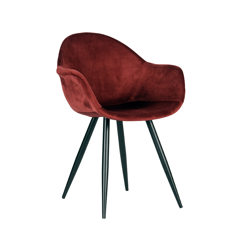 LABEL51 Eetkamerstoel Forli – Rood – Fluweel