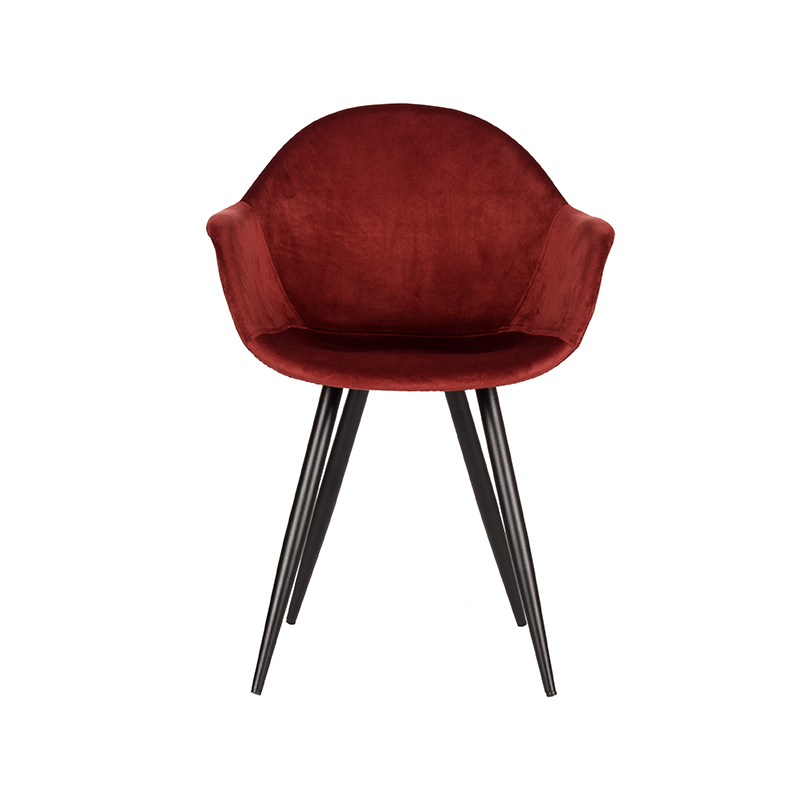 LABEL51 Eetkamerstoel Forli – Rood – Fluweel