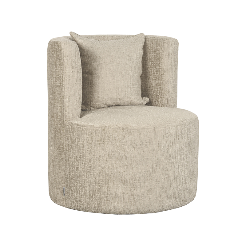 LABEL51 Fauteuil Evy – Beige – Fluweel – 65 cm