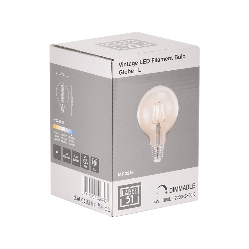 LABEL51 Lichtbron Led Kooldraadlamp Bol - Glas - L - Image 3