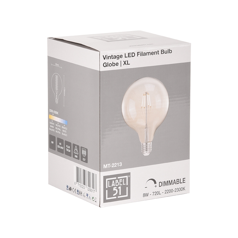 LABEL51 Lichtbron Led Kooldraadlamp Bol - Glas - XL - Image 3