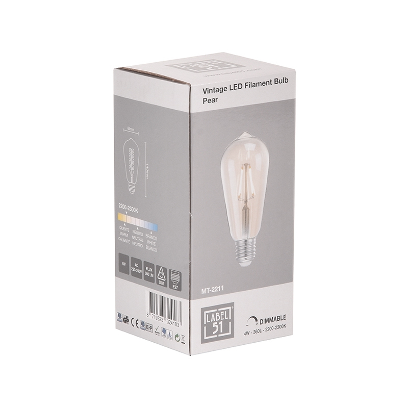 LABEL51 Lichtbron Led Kooldraadlamp Peer - Glas - Image 3